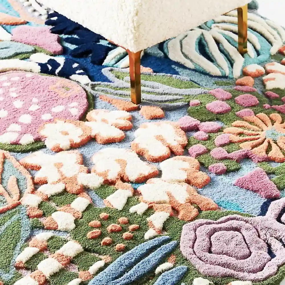 Красота и мастерство ковров из шерсти, изготовленных вручную методом тафтинга